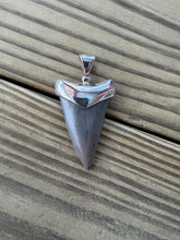 Load image into Gallery viewer, 1 5/8 Inch Fossilized Mako Shark Tooth Pendant | Sterling Silver Bezel

