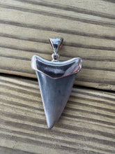 Load image into Gallery viewer, 1 5/8 Inch Fossilized Mako Shark Tooth Pendant | Sterling Silver Bezel
