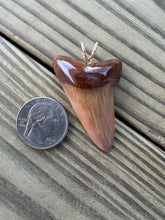 Load image into Gallery viewer, 2 Inch Fossilized Mako Shark Tooth Pendant | Handmade in USA
