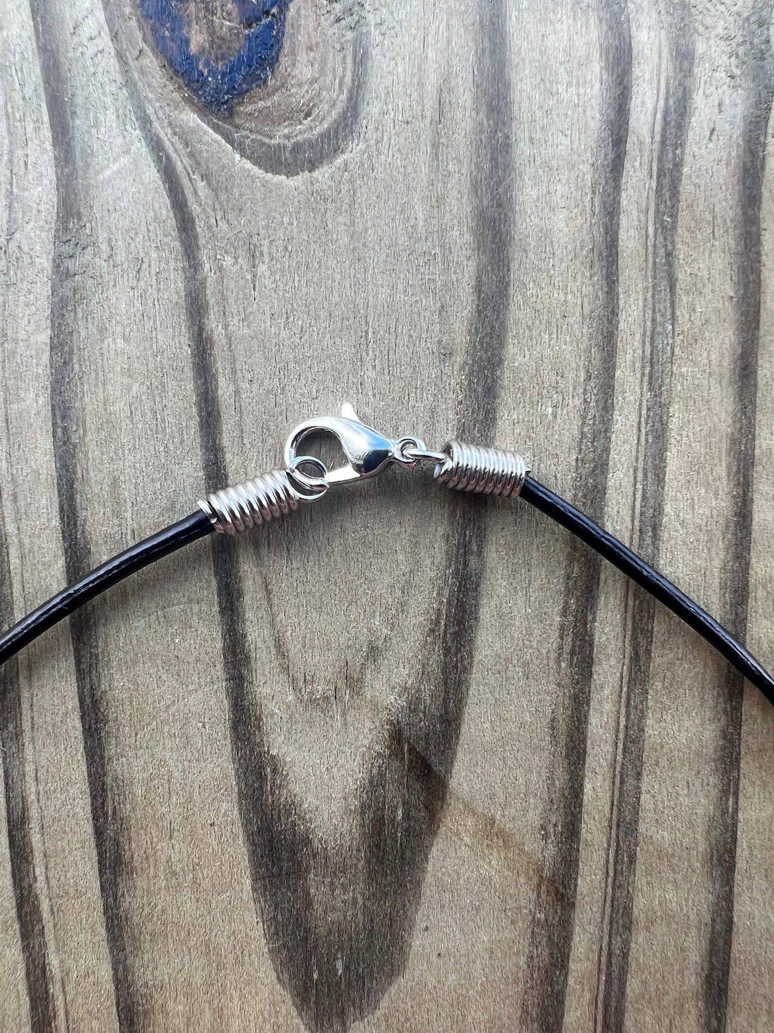 Real Tiger Shark Tooth Pendant Necklace – Blue Wood Beads, Adjustable Cord – Men Women