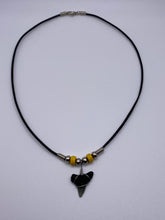 Load image into Gallery viewer, Shark Tooth Necklace With Yellow Beads
