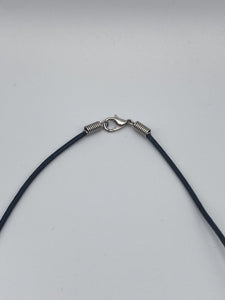 White Shark Tooth Necklace With Dark Blue Beads