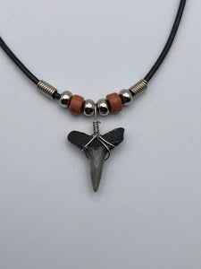 Shark Tooth Necklace With Pink Beads