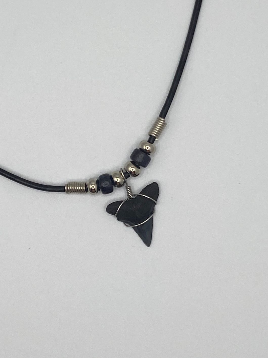 Shark Tooth Necklace With Black Beads – Real Shark Tooth Necklaces