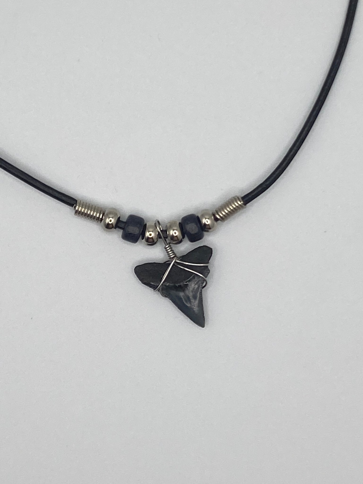 Shark Tooth Necklace With Black Beads – Real Shark Tooth Necklaces