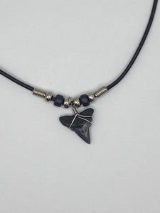 Shark Tooth Necklace With Black Beads