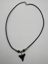 Load image into Gallery viewer, Shark Tooth Necklace With Black Beads
