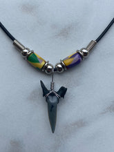 Load image into Gallery viewer, Sandshark Tooth Necklace Abstract Colors Femo Beads
