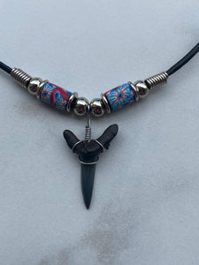 Sandshark Tooth Necklace Flower Femo Beads