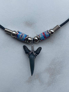 Sandshark Tooth Necklace Flower Femo Beads