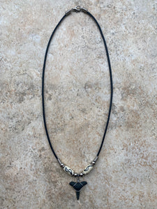 Small Shark Tooth Necklace S Shape Design Bone Beads