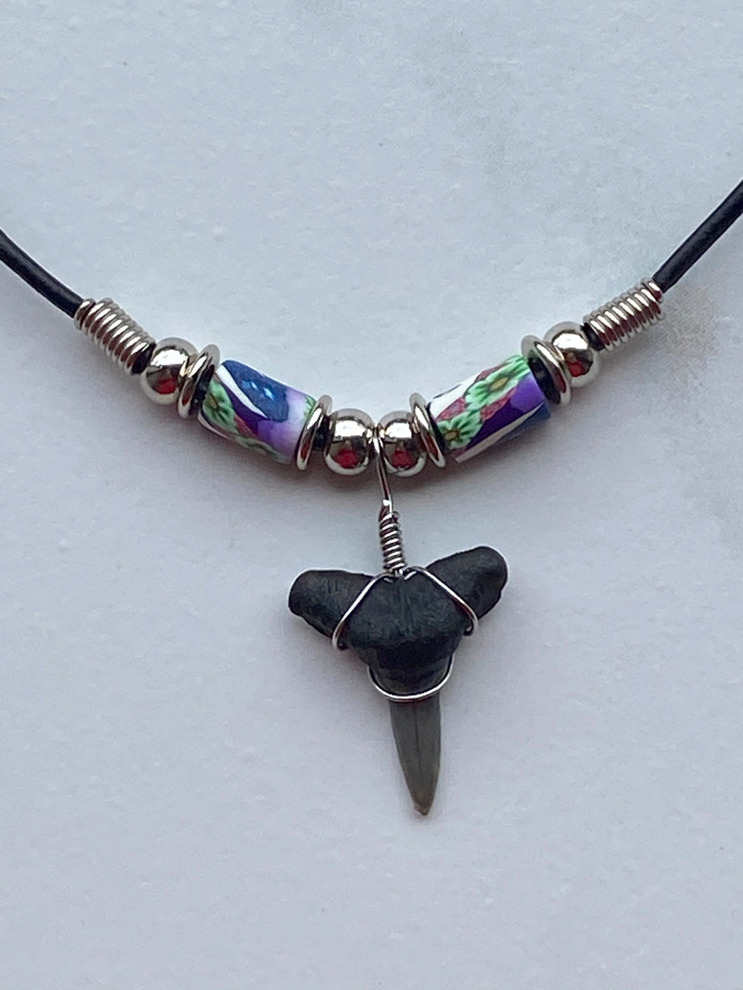 Shark Tooth Necklace Moon Femo Beads