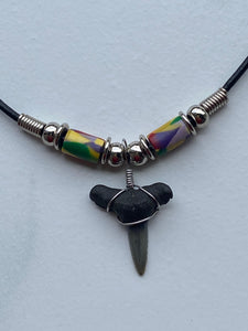 Shark Tooth Necklace Abstract Colors Femo Beads