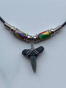 Shark Tooth Necklace Abstract Colors Femo Beads