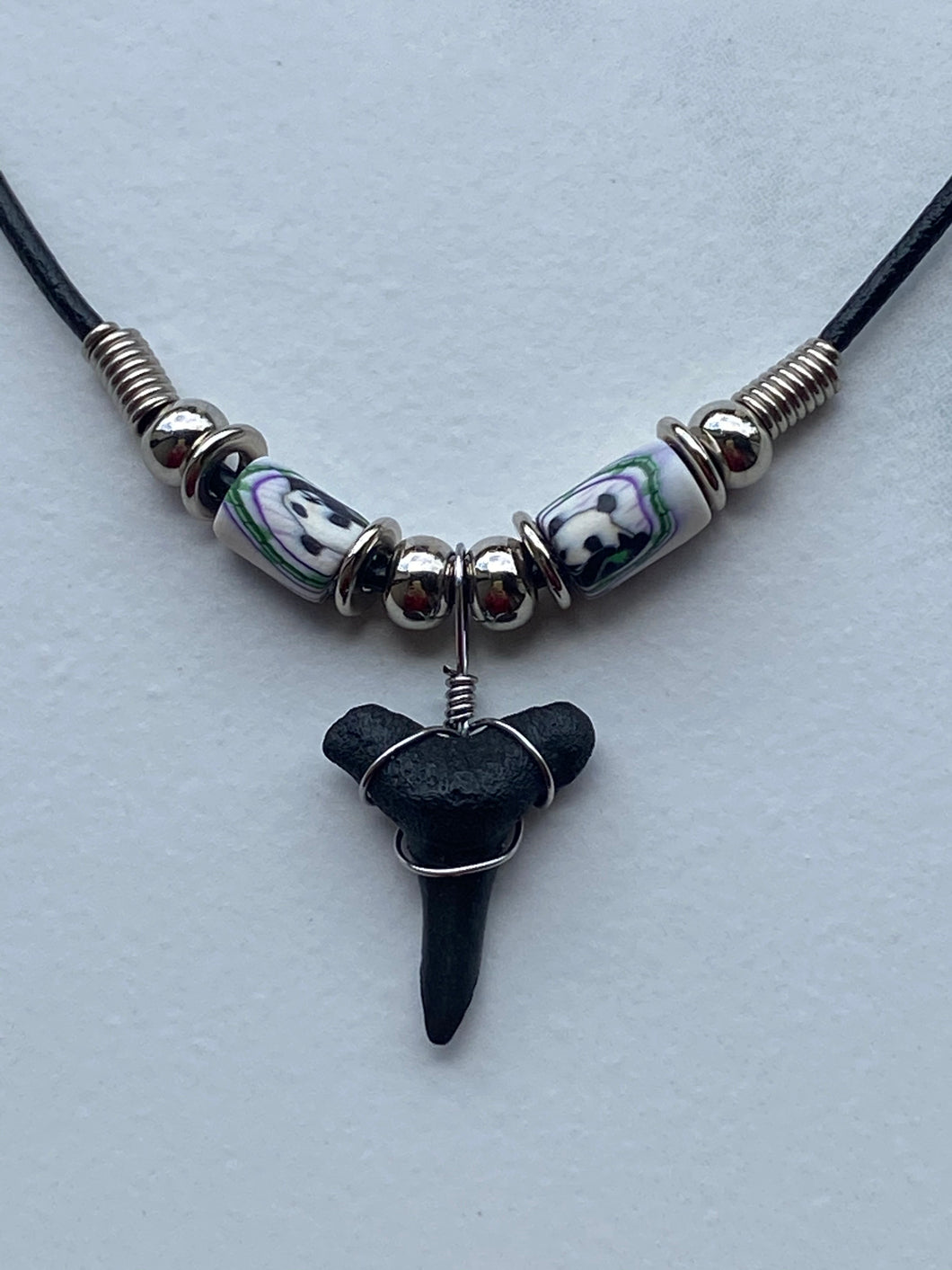 Shark Tooth Necklace Panda Femo Beads