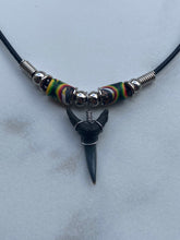 Load image into Gallery viewer, Sandshark Tooth Necklace Rastafarian Femo Beads
